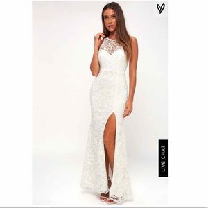 Hale White Lace Sleeveless Maxi Dress